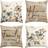 Shein 4 Pcs Covers Wood Grain Floral Print Cushion Cover Brown