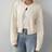 Shein Casual Solid Color Round Neck Long Sleeve Loose Cropped Women Sweater Cardigan