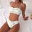 Shein Floral Print Plunging Ruffle-Trim Spaghetti Strap Bikini Swimwear - Summer Two Pieces