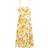 Mango Ruched Detailed Floral Print Midaxi Dress - Yellow