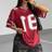 Shein Women's Numeric Print Short Sleeve Mesh Colorblock Loose Fit Sports T-Shirt - Spring/Summer