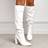 Shein Fashionable Pointed Toe Chunky Heel Slip-On Pu - White