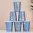 Shein Disposable Paper Cups 10pcs Blue Background With Gold