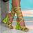Shein Women High Heel Sandals With Ankle Strap - Neon Green