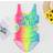 Shein Old Tween Girl Teens One-Piece Swimsuit With Side Cut-Out Gradient Rainbow Print