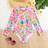Shein Young Girl Holiday Style One-Piece Swimsuit With Floral Print Long-Sleeved Design