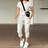 INAWLY Casual Solid Color Drawstring Waist Jumpsuit - Summer