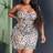 Shein Elegant Beach Party Draped Neck Leopard Print Knit A-Line Sundress