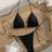 Shein Soft Solid Color Spaghetti Strap Criss-Cross Back Party Bikini Set - Black