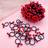 Shein 40 Pcs Red Beaded Hair Scrunchies For Little Girls