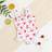 Shein Newborn One-Piece Swimsuit With Strawberry Plaid Print - Ruffle Trim