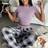 Shein Women's 2 Pieces Crewneck Plaid Loungewear Set