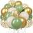 Shein Green White And Gold Confetti Latex Balloons 30pcs