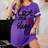 Shein Plus Size Women Casual Slogan & Heart Print Round Neck Short Sleeve - Nightgown