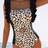 Shein Elegant Modest Leopard Print Bodycon Swimsuit - Solid Color