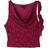 Bershka Lace Top With Ruffles - Burgundy