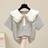Shein Girls Ruffle Trim Striped Short Sleeve T-Shirt Blouse - Summer