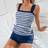 Shein Women Striped Tankini Beach Outfits - Summer Beach Vacation
