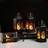 Shein Mini Portable Hanging Hexagonal Wind Candle Black Lantern 15cm 4pcs