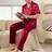 Shein Men's Minimalist Lapel Collar Button Short Sleeve Top And Pants Pajama Set - Christmas