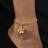 Shein Women Gold Flower Charm Thick Chain Anklet