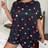 Shein Colorful Heart Print Crew Neck Short Sleeve Pajamas Set