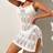 Shein Summer Beach Hollow Out Slit Thigh Cami Cover Up Dress Without Bikini Set