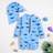 Shein Baby Boy Summer Casual Holiday Cute Knit Cartoon Shark Print Rash Guard Swimsuit And Sun Hat Set - Suitable For Beach