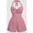 Shein Plus Size Women Cute Plaid Halter Tie Front Romper
