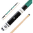 Jonny 8 Ball Hardwood 4 Piece Adjustable Snooker Pool Cue & Padded Soft Case 4x11mm Screw Tips Green