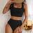 Shein Summer Vacation Beach Solid Color Tankini Set