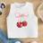 Shein Bow & Cherry Graphic Pattern - Casual Minimalist Cartoon Sleeveless Round Neck Tank Top