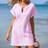 Shein Women's Striped Short Sleeve Loose Casual Beach Vacation Cover Up