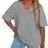 Shein Plus Size Plain V-Neck Casual Versatile Short Sleeve T-Shirt