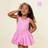 Shein CutesyCutie Young Girl Solid Color Knit Round Neck Patchwork Woven Fitted Dress - Summer