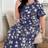 Shein Plus Size Floral Print Round Neck Short Sleeve Long Nightgown