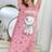 Shein Cute Cat & Polka Dot Letter Print - Nightgown