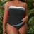 Shein Plus Size Women Colorblock Bandeau Tankini Set - Backless Strappy