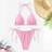 Shein Plus Size Women Solid Color Tie-Front Halter Bikini Swimsuit Set - Sexy