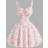 Shein Women's Pink/White Print Lace Trim Cami Strap Mini Dress - Pink/White