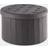 OHS Matte Velvet Extra Large Round Ottoman Charcoal Pouffe 38cm