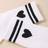 Shein Kids Socks With Heart & Double Stripes - White