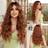 Shein Fashion Butterfly Haircut Synthetic Wig 26 Inch Rust Brown