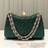 Shein Shiny Elegant Rhinestone Embellished Clutch Bag - Dark Green