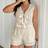Shein Plus Size Textured Fabric Sleeveless Tied Shirt And Casual Shorts Set