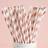 Shein White Base Rose Gold Striped Paper Straws 100pcs