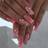 Shein Square Pink French Tip Press On Nails - Medium Heart Pattern