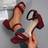 Shein Plus Size Women's New Fashion Suede Simple Strap Ankle Strap Chunky Heel Sandals