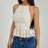 Shein Pleated Halter Neckline Waist-Tied Backless Tank Top
