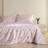 Shein 3 Pcs 100% Polyester Summer Chiffon Bow Print Quilt Set Quilts Pink